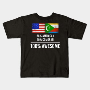 50% American 50% Comoran 100% Awesome - Gift for Comoran Heritage From Comoros Kids T-Shirt